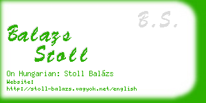balazs stoll business card